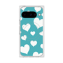 Premium Square Case with Pixelsnap［ Dot Hearts - Blue ］