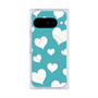 Premium Square Case with Pixelsnap［ Dot Hearts - Blue ］
