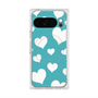 Premium Square Case with Pixelsnap［ Dot Hearts - Blue ］