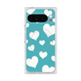 Premium Square Case with Pixelsnap［ Dot Hearts - Blue ］