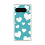Premium Square Case with Pixelsnap［ Dot Hearts - Blue ］