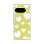 Premium Square Case with Pixelsnap［ Dot Hearts - Yellow ］