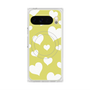 Premium Square Case with Pixelsnap［ Dot Hearts - Yellow ］