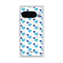 Premium Square Case with Pixelsnap［ Stripe Hearts - Blue ］