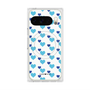 Premium Square Case with Pixelsnap［ Stripe Hearts - Blue ］