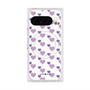 Premium Square Case with Pixelsnap［ Stripe Hearts - Purple ］