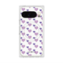 Premium Square Case with Pixelsnap［ Stripe Hearts - Purple ］