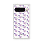 Premium Square Case with Pixelsnap［ Stripe Hearts - Purple ］