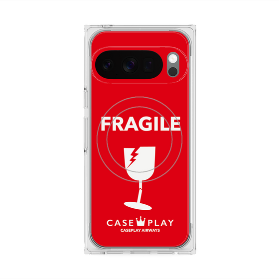Premium Square Case with Pixelsnap［ FRAGILE - Red ］