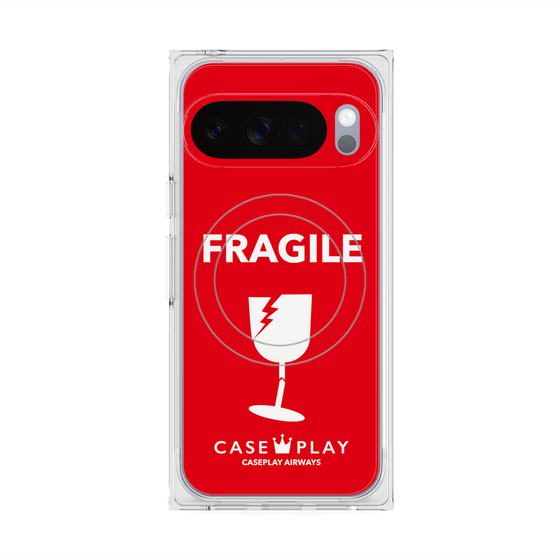 Premium Square Case with Pixelsnap［ FRAGILE - Red ］