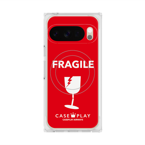 Premium Square Case with Pixelsnap［ FRAGILE - Red ］