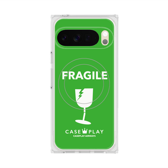 Premium Square Case with Pixelsnap［ FRAGILE - Green ］