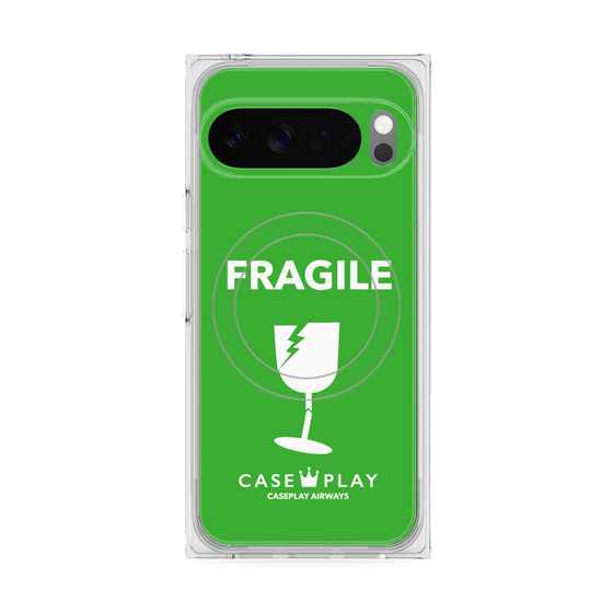 Premium Square Case with Pixelsnap［ FRAGILE - Green ］