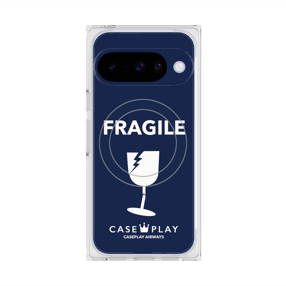 Premium Square Case with Pixelsnap［ FRAGILE - Navy ］