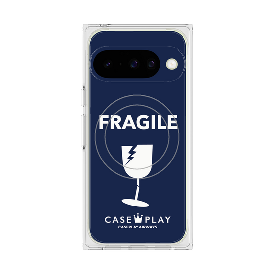 Premium Square Case with Pixelsnap［ FRAGILE - Navy ］