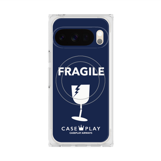 Premium Square Case with Pixelsnap［ FRAGILE - Navy ］