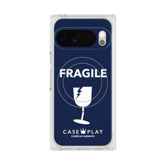 Premium Square Case with Pixelsnap［ FRAGILE - Navy ］
