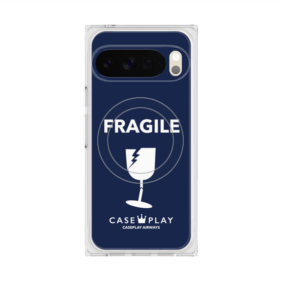 Premium Square Case with Pixelsnap［ FRAGILE - Navy ］