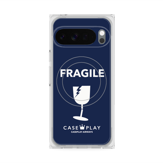 Premium Square Case with Pixelsnap［ FRAGILE - Navy ］