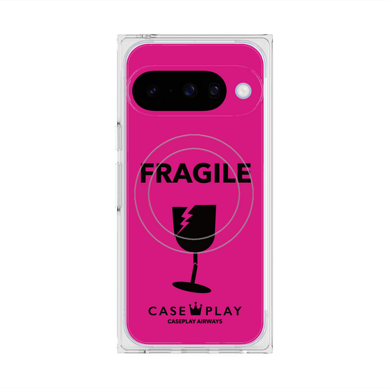 Premium Square Case with Pixelsnap［ FRAGILE - Pink ］