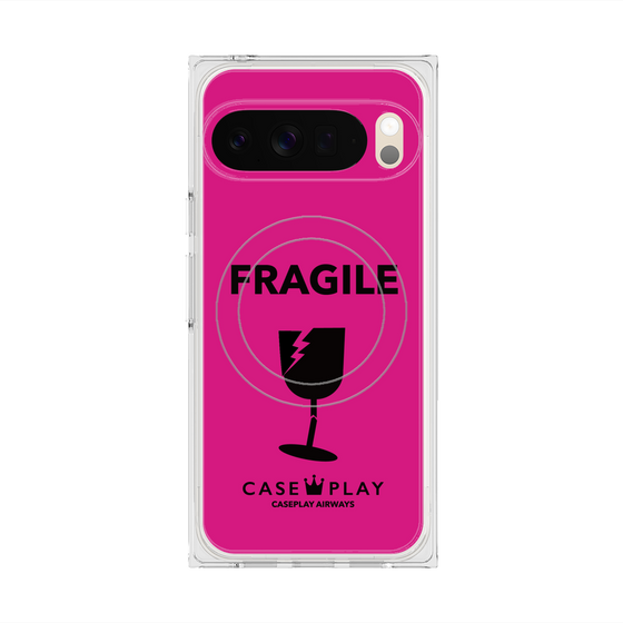 Premium Square Case with Pixelsnap［ FRAGILE - Pink ］