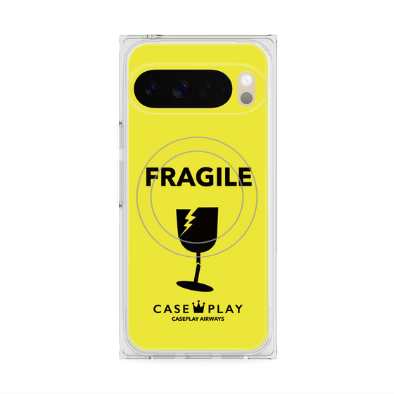 Premium Square Case with Pixelsnap［ FRAGILE - Yellow ］