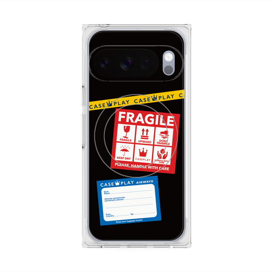 Premium Square Case with Pixelsnap［ FRAGILE Stickers - Black ］