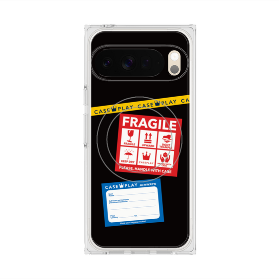 Premium Square Case with Pixelsnap［ FRAGILE Stickers - Black ］