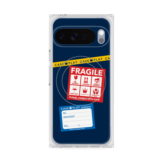 Premium Square Case with Pixelsnap［ FRAGILE Stickers - Navy ］