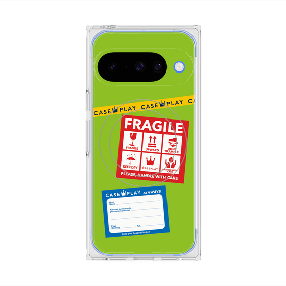 Premium Square Case with Pixelsnap［ FRAGILE Stickers - Green ］