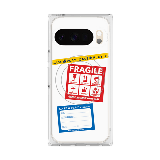 Premium Square Case with Pixelsnap［ FRAGILE Stickers - White ］