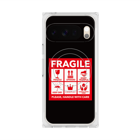Premium Square Case with Pixelsnap［ FRAGILE Sticker - Black ］