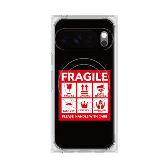 Premium Square Case with Pixelsnap［ FRAGILE Sticker - Black ］