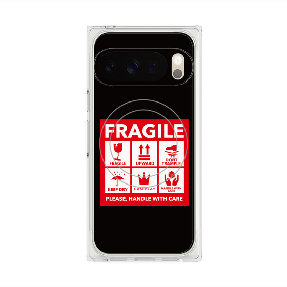 Premium Square Case with Pixelsnap［ FRAGILE Sticker - Black ］