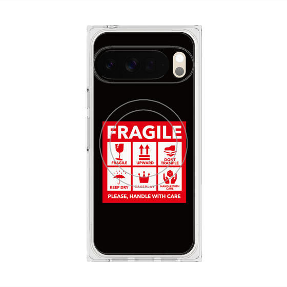 Premium Square Case with Pixelsnap［ FRAGILE Sticker - Black ］