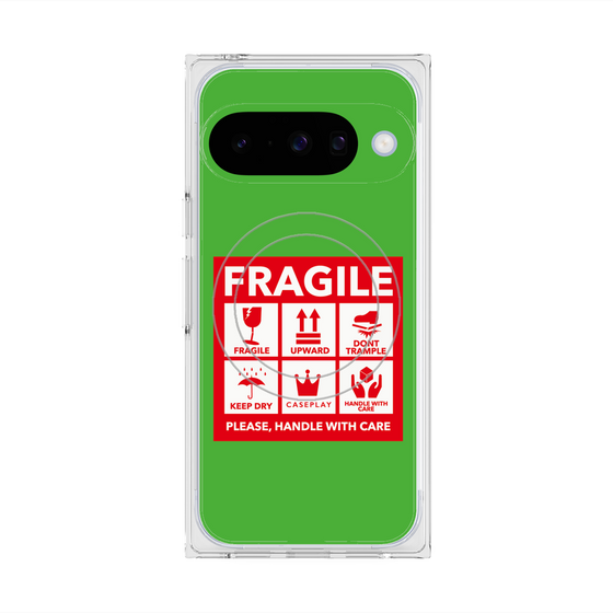 Premium Square Case with Pixelsnap［ FRAGILE Sticker - Green ］