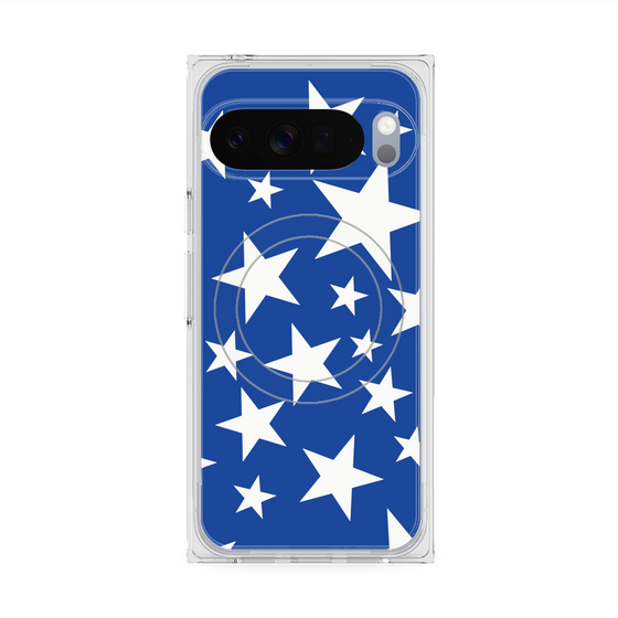 Premium Square Case with Pixelsnap［ Stars - Blue ］