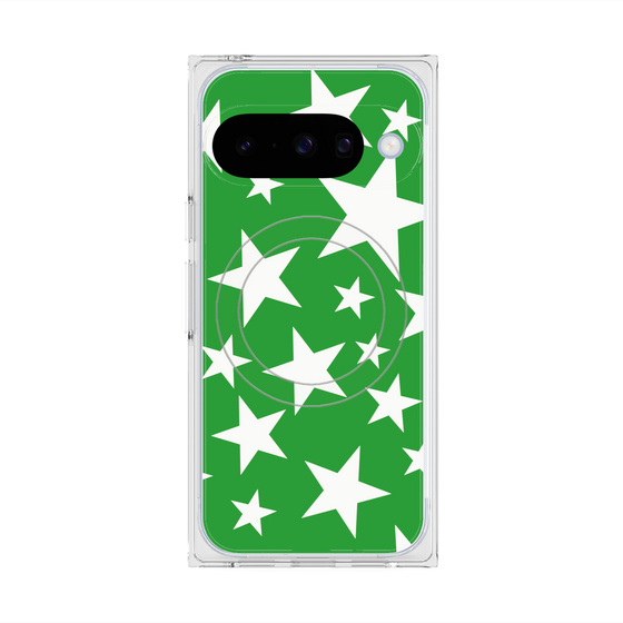 Premium Square Case with Pixelsnap［ Stars - Green ］