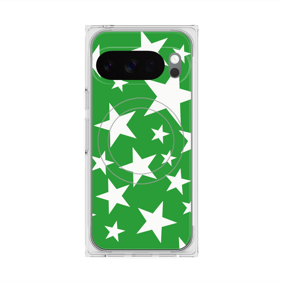 Premium Square Case with Pixelsnap［ Stars - Green ］