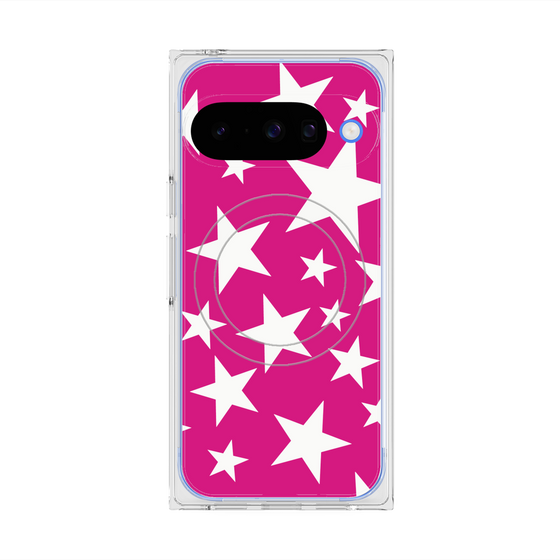 Premium Square Case with Pixelsnap［ Stars - Pink ］