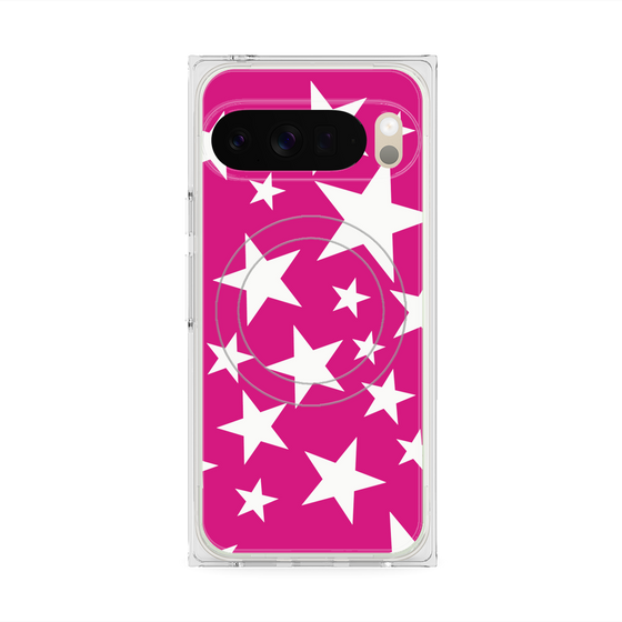 Premium Square Case with Pixelsnap［ Stars - Pink ］
