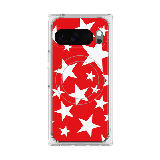 Premium Square Case with Pixelsnap［ Stars - Red ］
