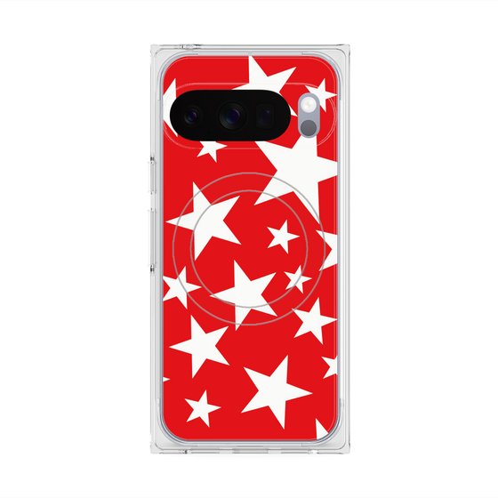 Premium Square Case with Pixelsnap［ Stars - Red ］