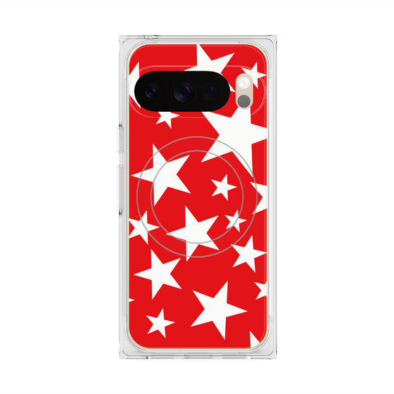 Premium Square Case with Pixelsnap［ Stars - Red ］