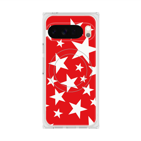 Premium Square Case with Pixelsnap［ Stars - Red ］