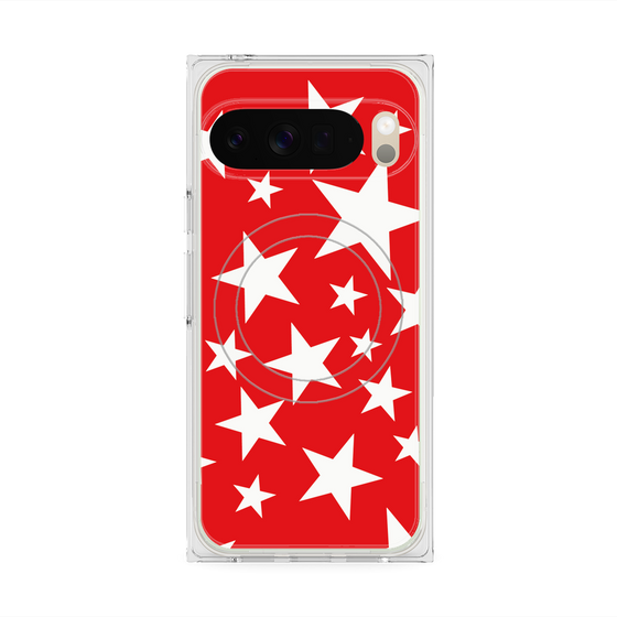 Premium Square Case with Pixelsnap［ Stars - Red ］