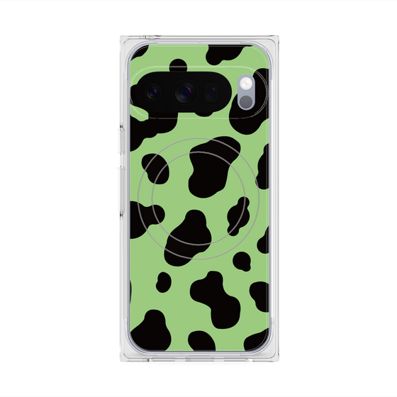 Premium Square Case with Pixelsnap［ Cow - Green ］