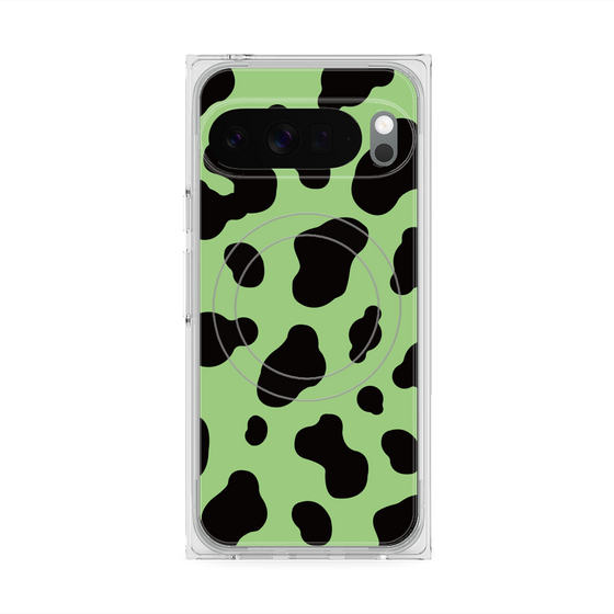 Premium Square Case with Pixelsnap［ Cow - Green ］