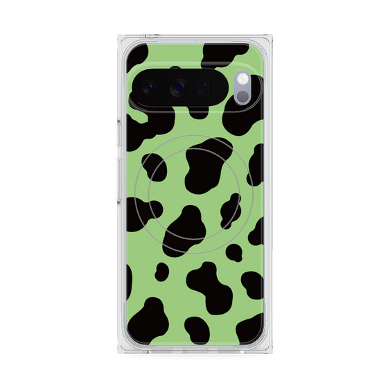 Premium Square Case with Pixelsnap［ Cow - Green ］