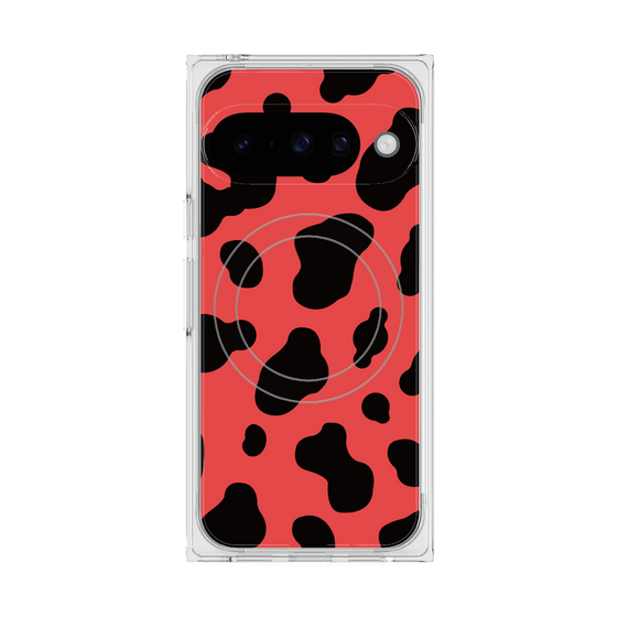 Premium Square Case with Pixelsnap［ Cow - Red ］